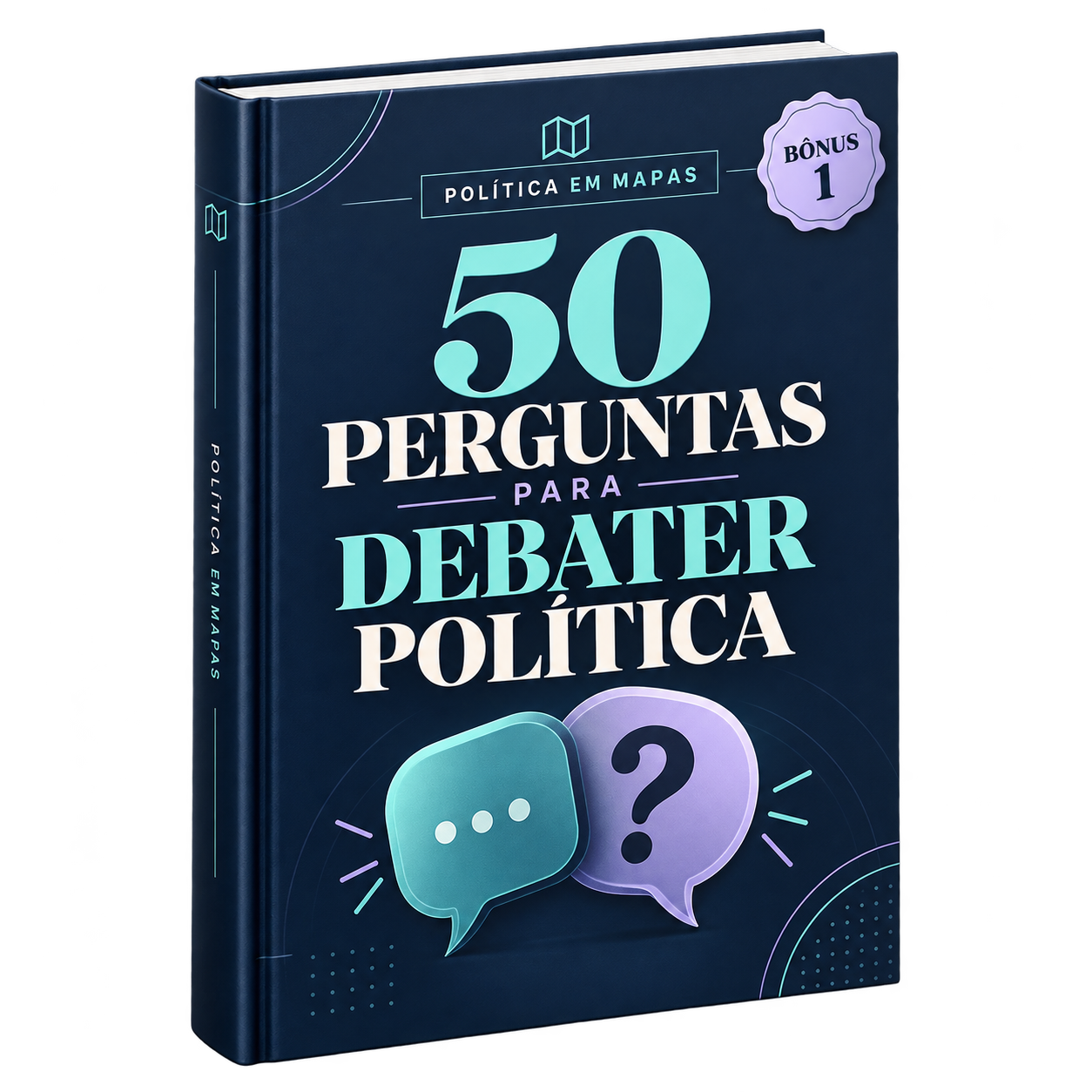 Mockup ilustrativo: 50 perguntas para debater política