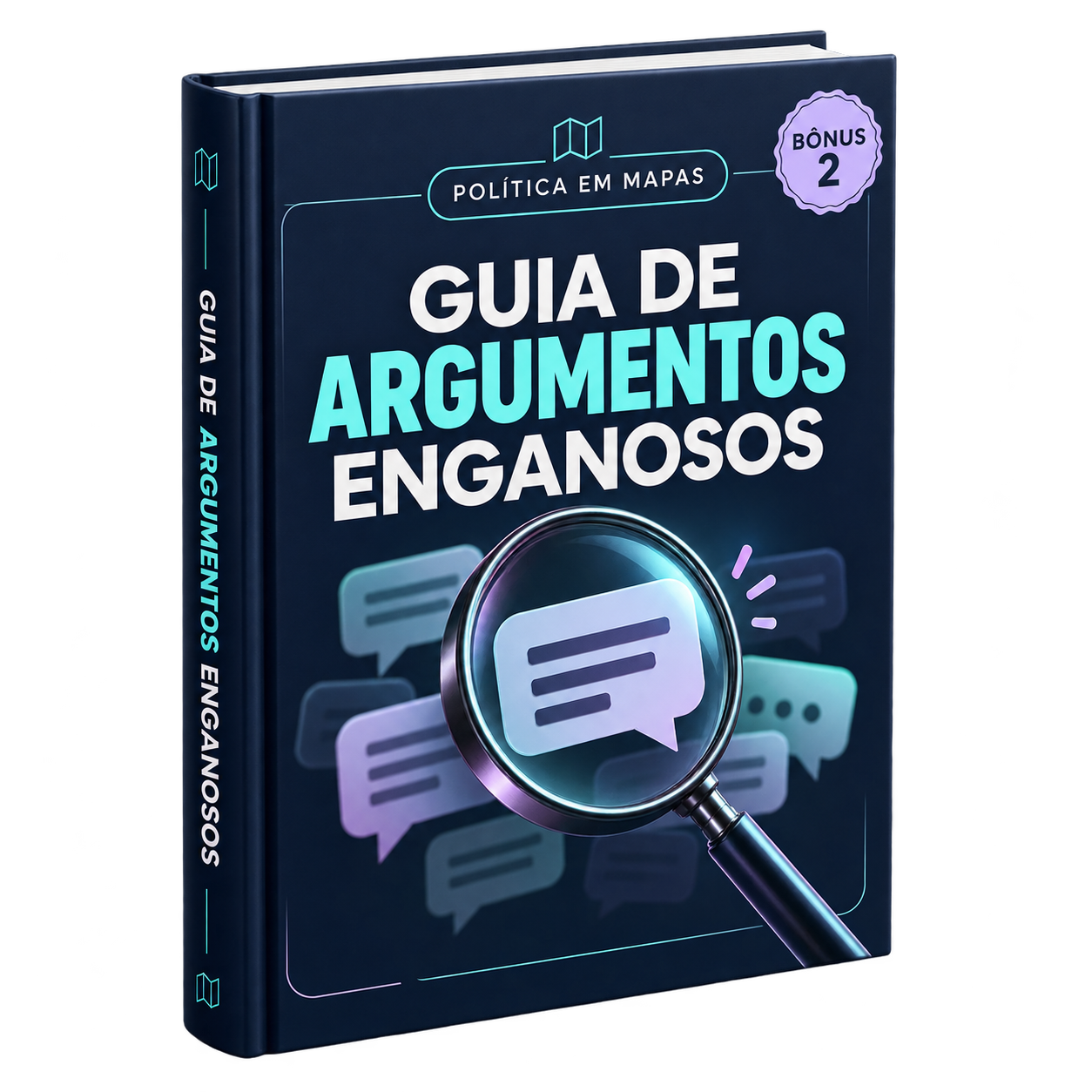 Mockup ilustrativo: Guia de argumentos enganosos